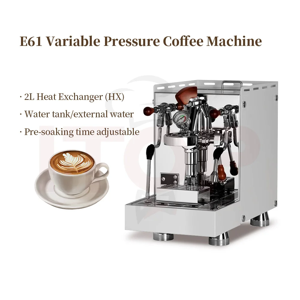 Professionelle E61-Espressomaschine mit 2-l-Wassertank, Rotationspumpe und 2-l-Boiler-Heizsystem