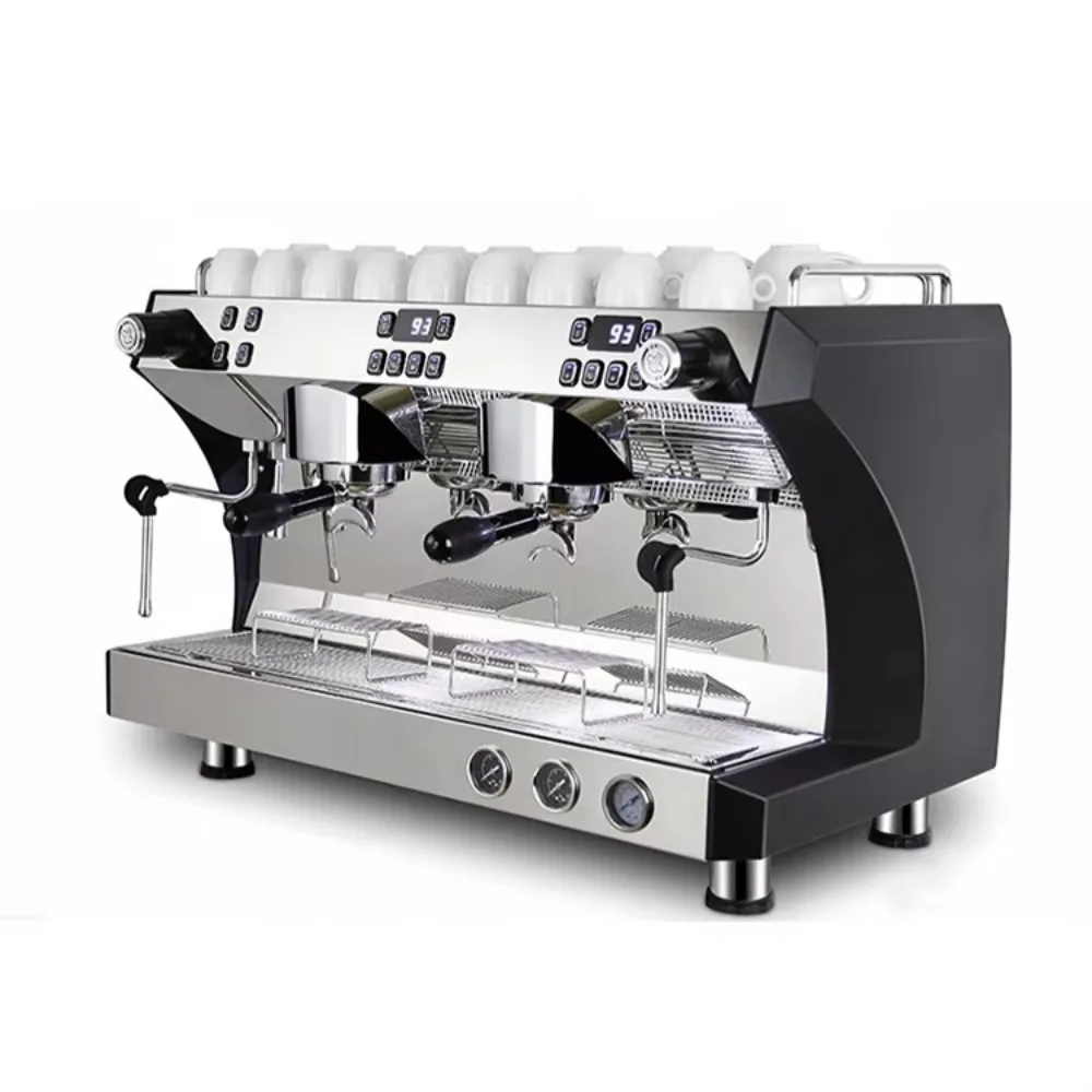 Professionelle Espressomaschine mit 2 Gruppen, große Kapazität für Cappuccino, erschwinglicher Preis für Bars und Geschäfte
